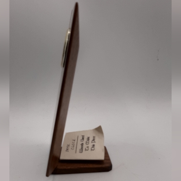 Vintage Hand Crafted Wooden Desk Clock Walnut Wood Working New Battery - Picture 2 of 7